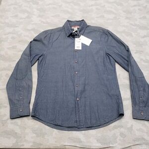 Castro Jeans Shirt Mens Large Blue Long Sleeve Button-Up NWT Striped